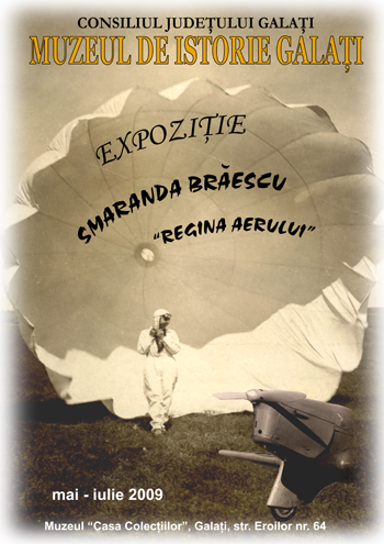 Afisul expozitiei Smaranda Braescu regina aerului